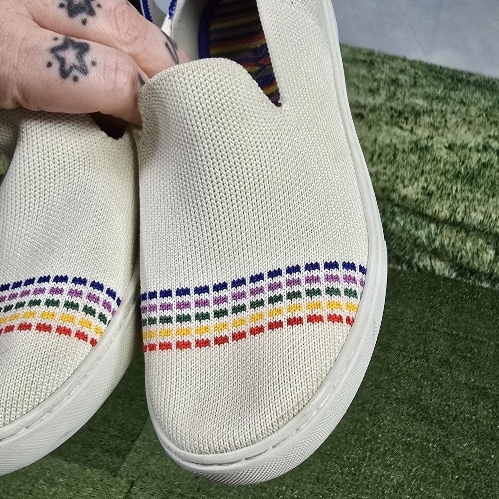 ROTHY'S | KIDS STRETCH KNIT CANVAS RAINBOW SLIP-ON SHOES